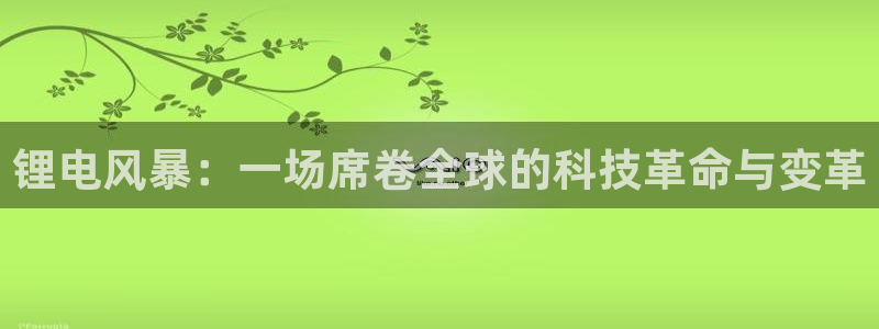 tp钱包ios版最新：锂电风暴：一场席卷全球的科技革命与变革